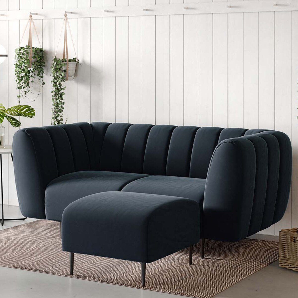 Shel Puf - ciemnoniebieski