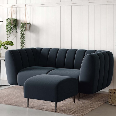 Shel Puf - ciemnoniebieski