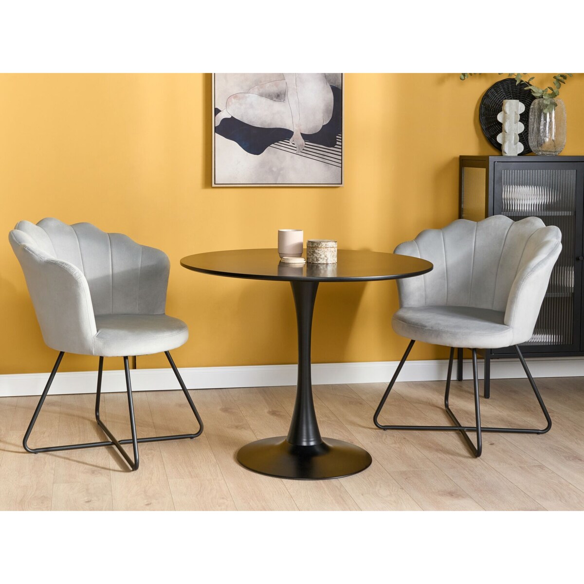 Fotel welurowy szary LOVELOCK