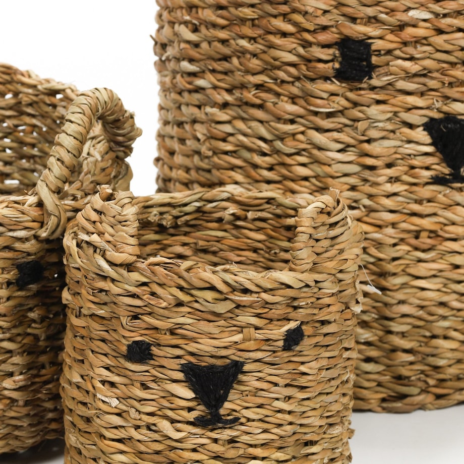 Komplet 3 koszy na zabawki 31x26 cm MISIE z uszkami