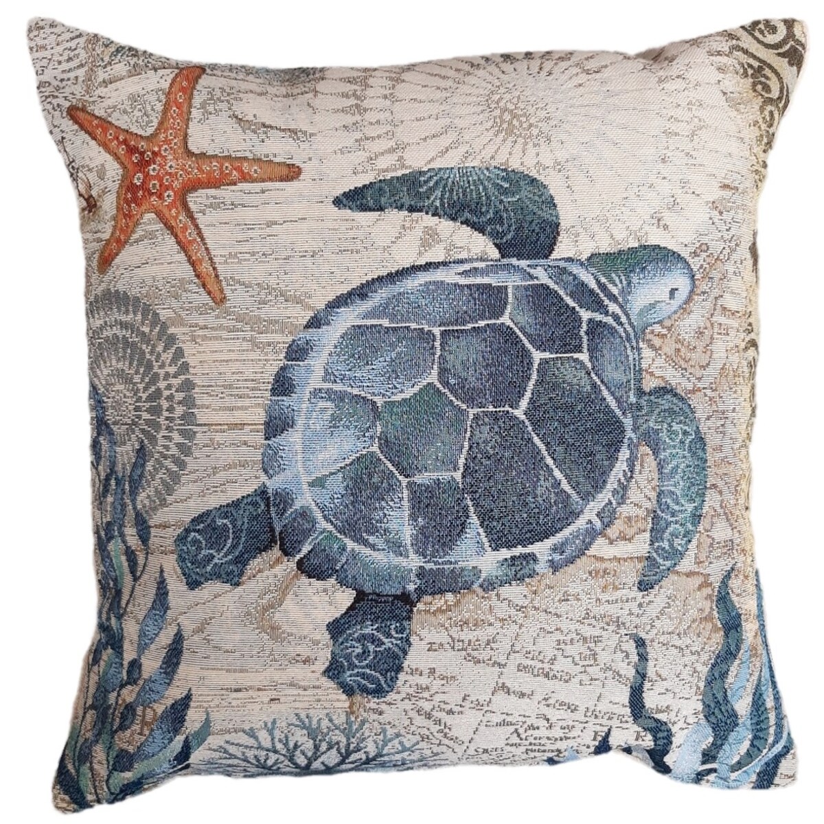 Poszewka Na Poduszkę Jasiek 45X45 Cm Żakardowa Dekoracyjna Ozdobna Nautico