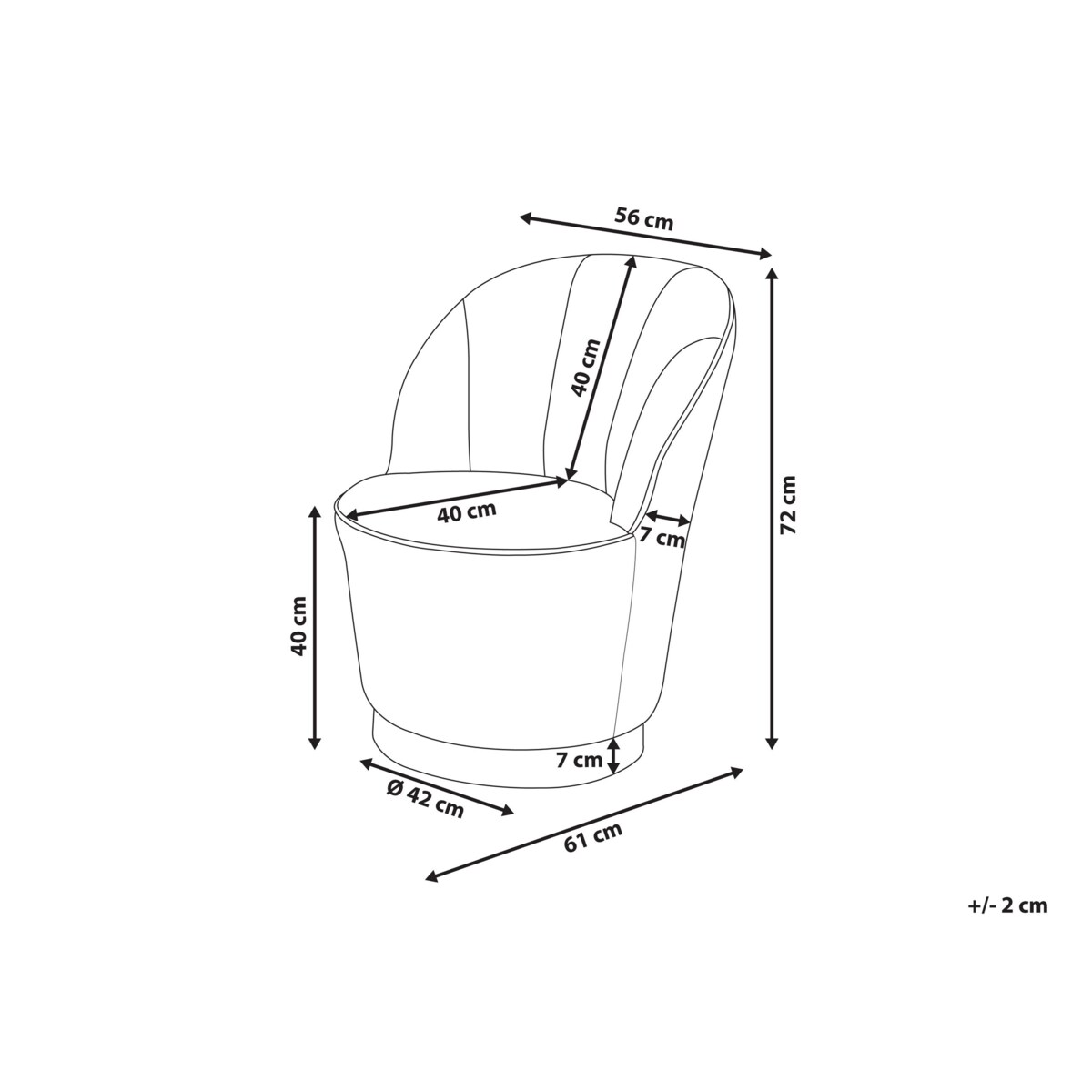 Fotel welurowy niebieski ALBY