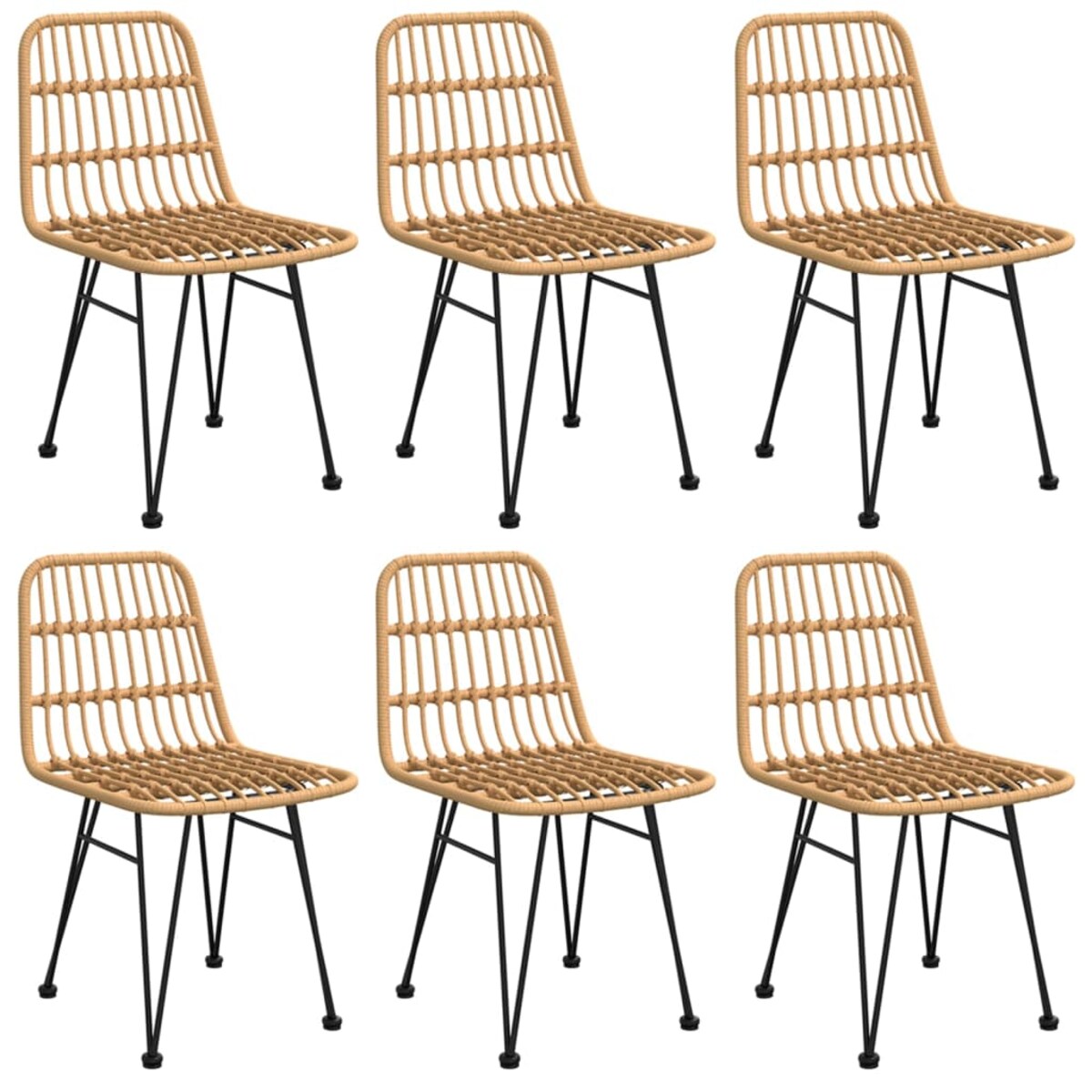 vidaXL 7-częściowy zestaw mebli ogrodowych, polirattan