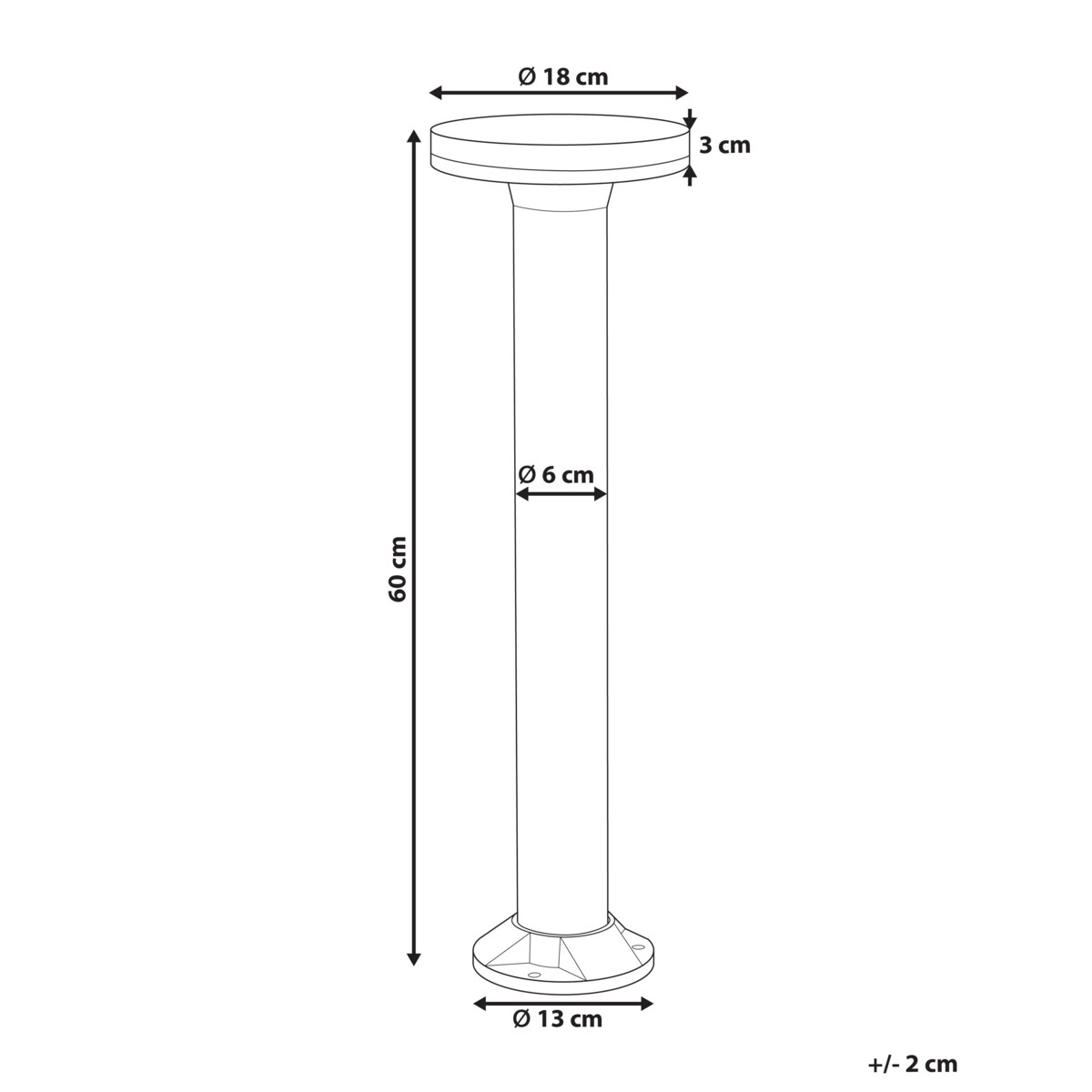 Lampa ogrodowa solarna LED 60 cm czarna TARKIO