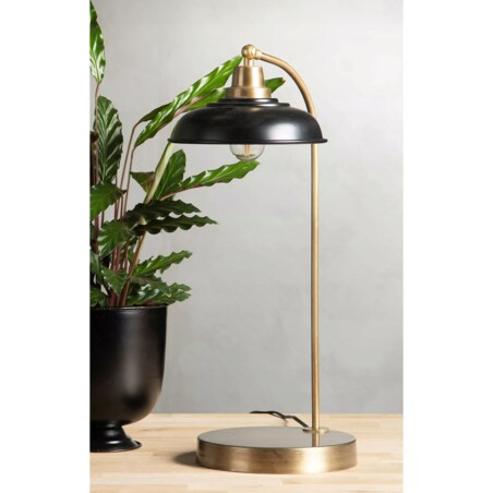 LAMPA STOŁOWA DUŻA 52cm złota czarna stojąca nocna do salonu E27 wysoka