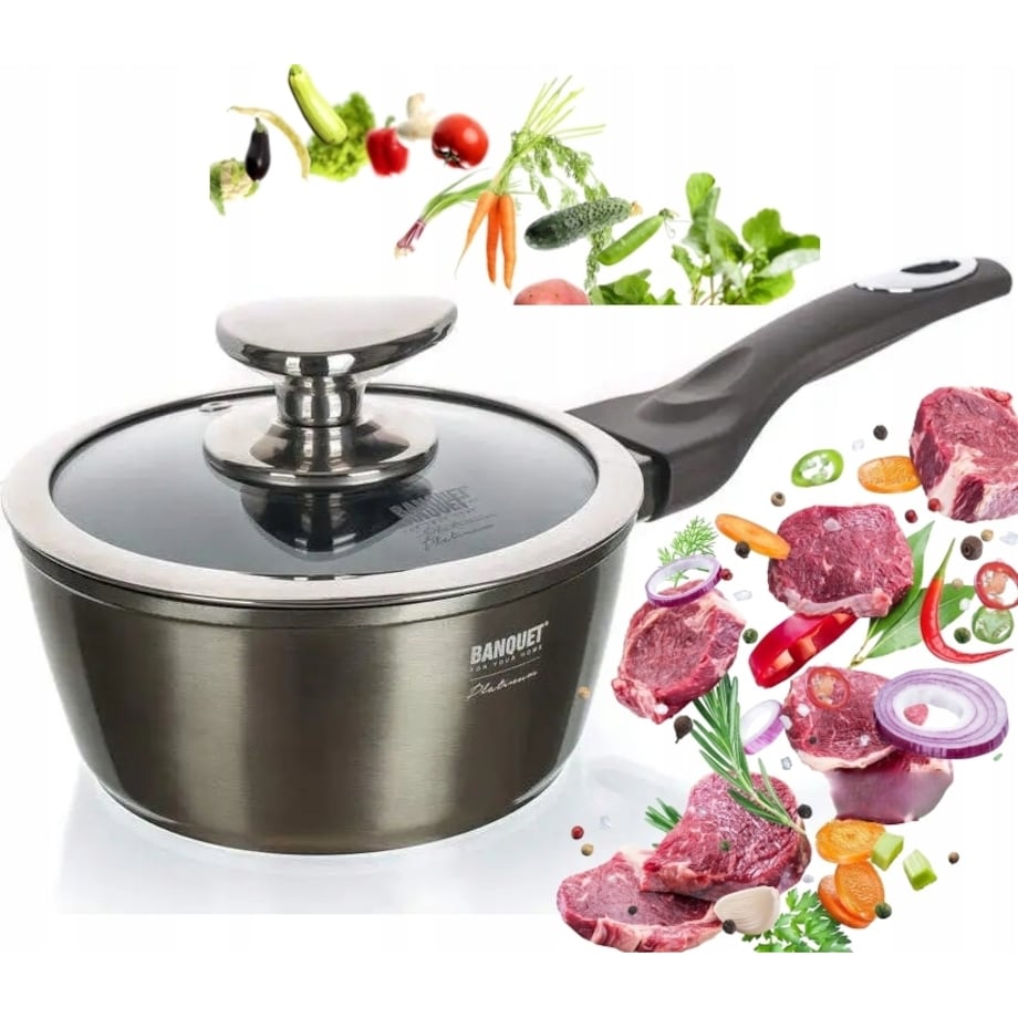 GARNEK RONDEL 16 cm 1,2 L kuchenny METALLIC premium banquet na prezent box