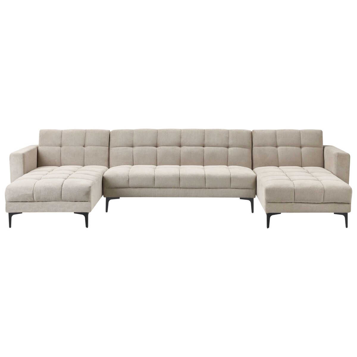Sofa w kształcie U ALNES Beżowy Symetryczny