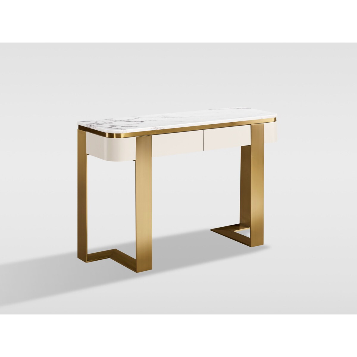 Konsola glamour z marmurem i szufladami Sofia 120x38x85