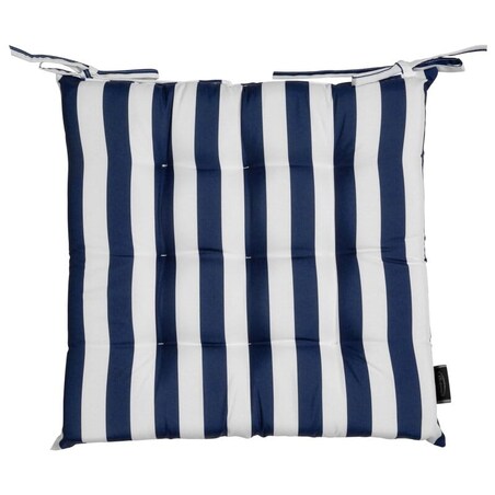 Poduszka na Siedzisko Krzesło Fotel Ogrodowy 40 x 40 x 5 cm Granatowa w Pasy