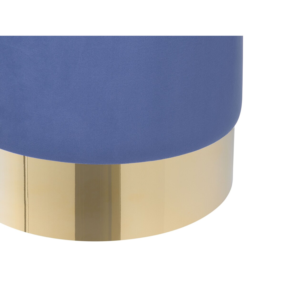 Puf welurowy ⌀ 39 cm niebieski SOPHIA