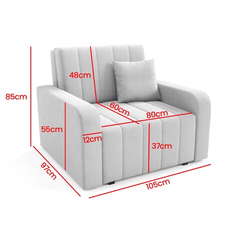 Sofa fotel rozkładany Amerykanka Boston I przeszywana Kronos 01
