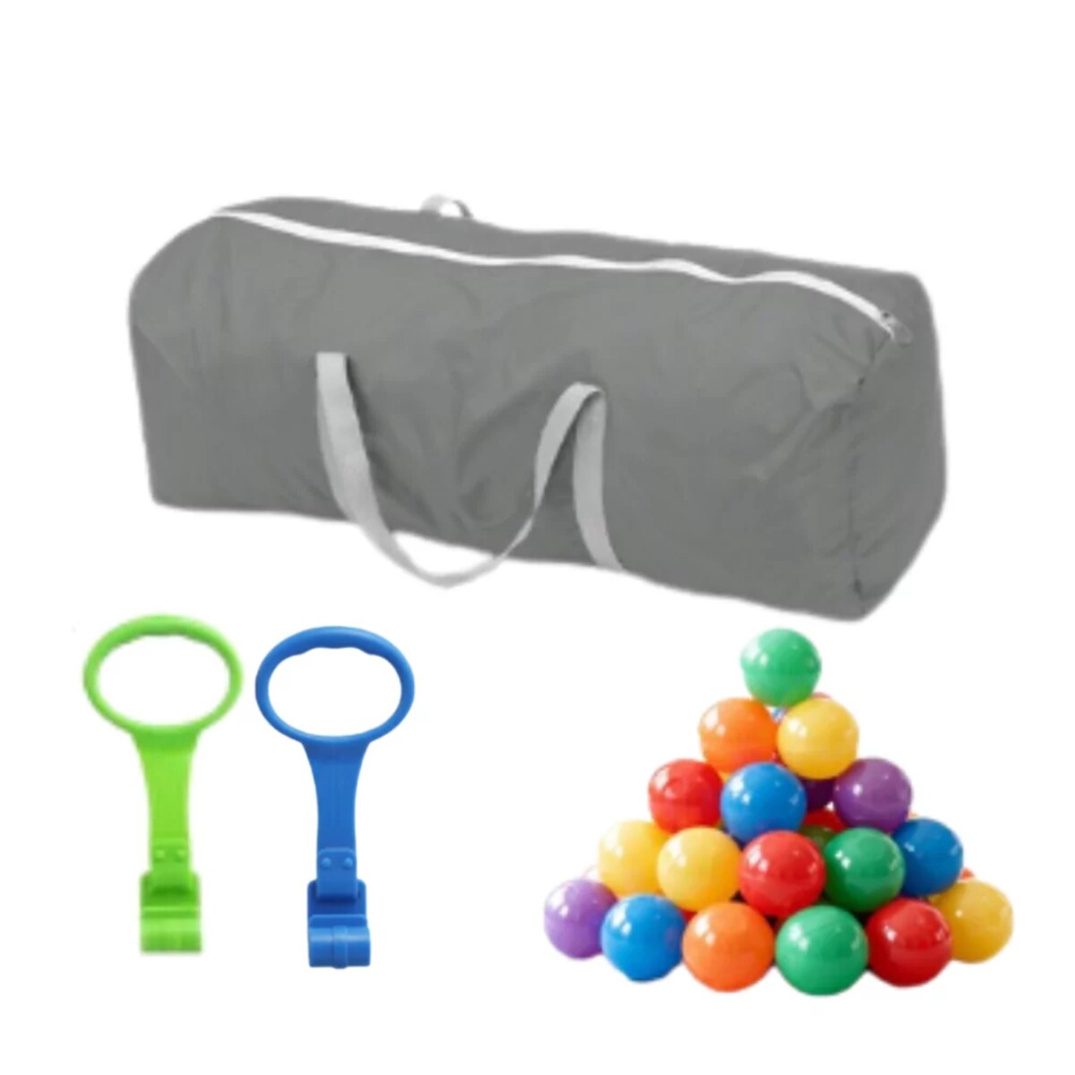 Kojec dla dziecka 180x200 cm suchy basen plac zabaw szary + piłki + torba