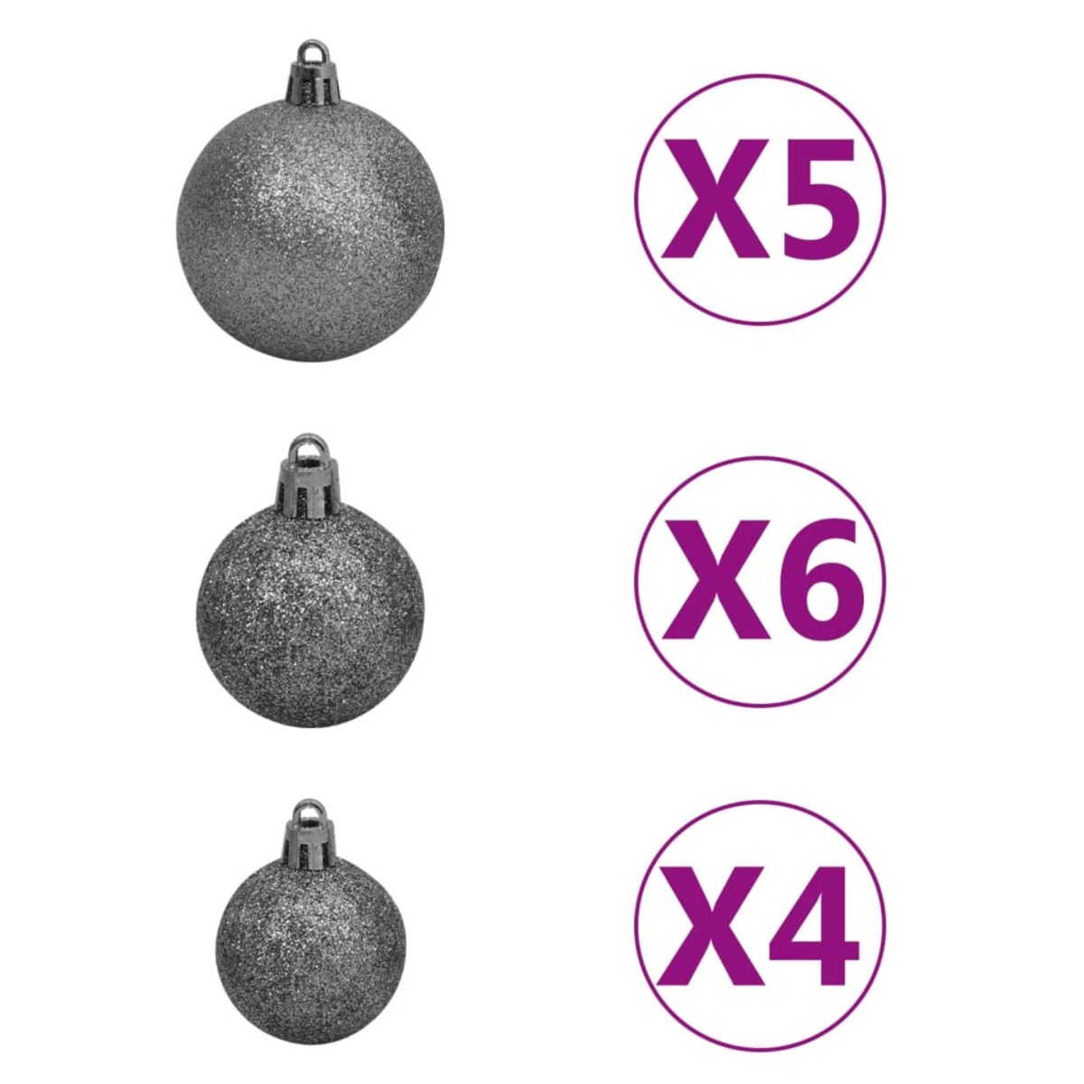 vidaXL Sztuczna choinka ze 150 LED, bombkami i śniegiem, 120 cm