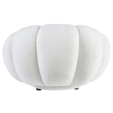 Fotel obrotowy biały bouclé Cremona