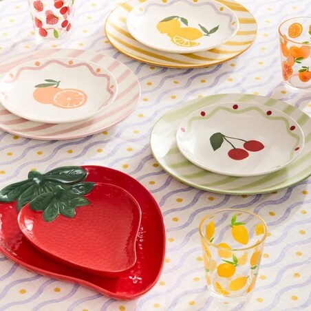 Komplet 6 talerzy deserowych, żółtych, Charlie, 19 cm