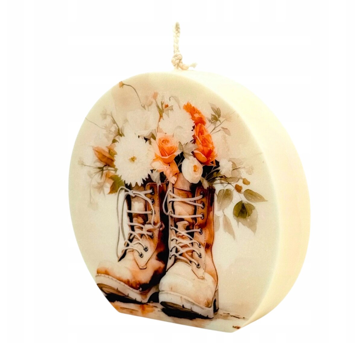 Świeczka Sojowa Prezent na Urodziny Świeca Ozdobna Kwiaty Bezzapachowa EKO