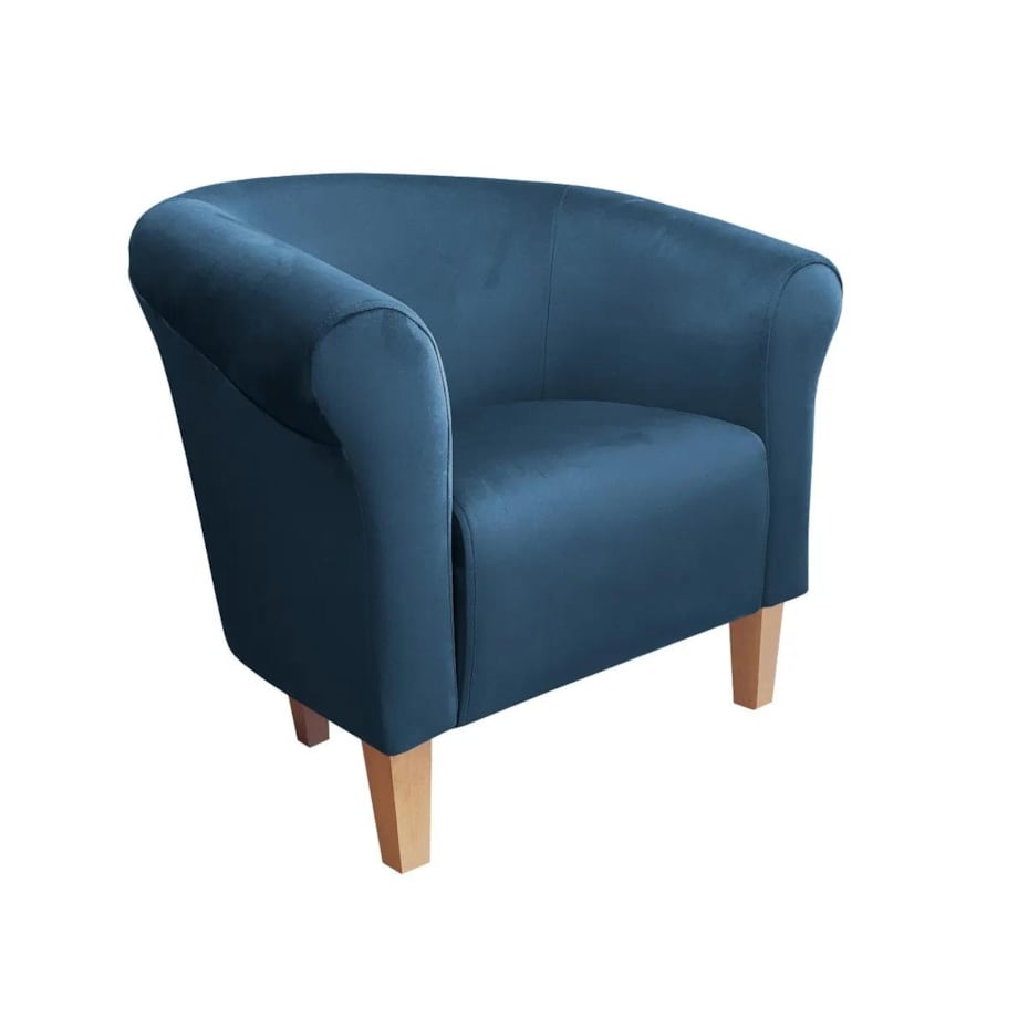 Fotel DRAWA 1 VELVET ciemno niebieski