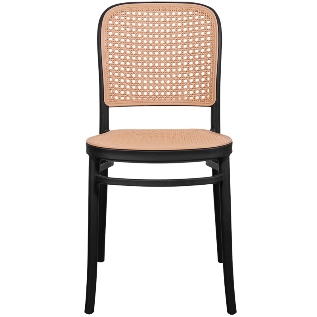 Krzesło plastikowe czarne plecione do salonu jadalni klasyczne z oparciem