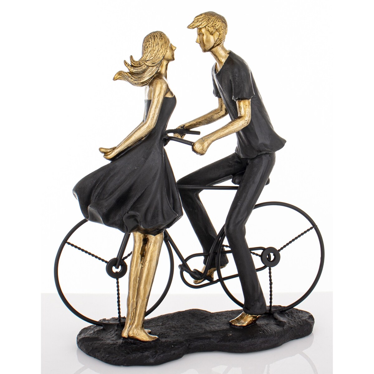 Dekoracja - figurka 26,5x25x10 cm PARA - z rowerem
