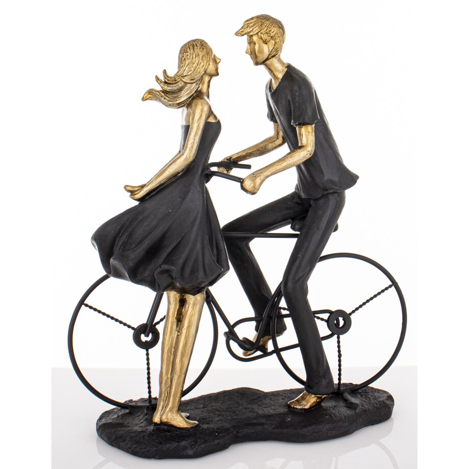 Dekoracja - figurka 26,5x25x10 cm PARA - z rowerem