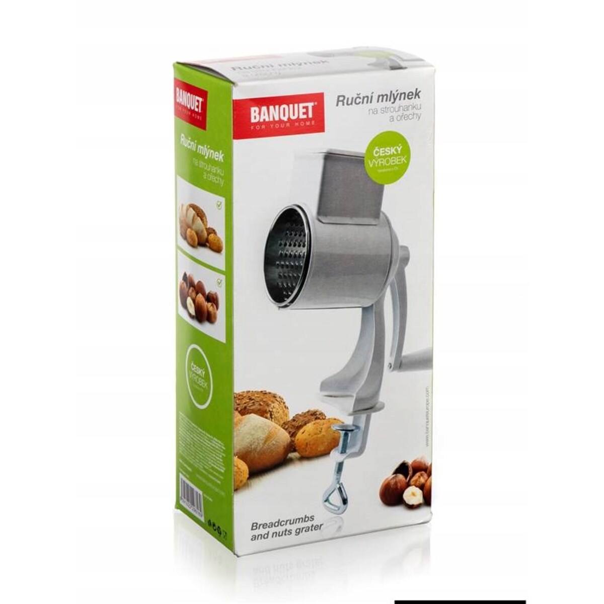 MASZYNKA RĘCZNA MŁYNEK czeski emaliowany do mielenia bułki żywności orzechy
