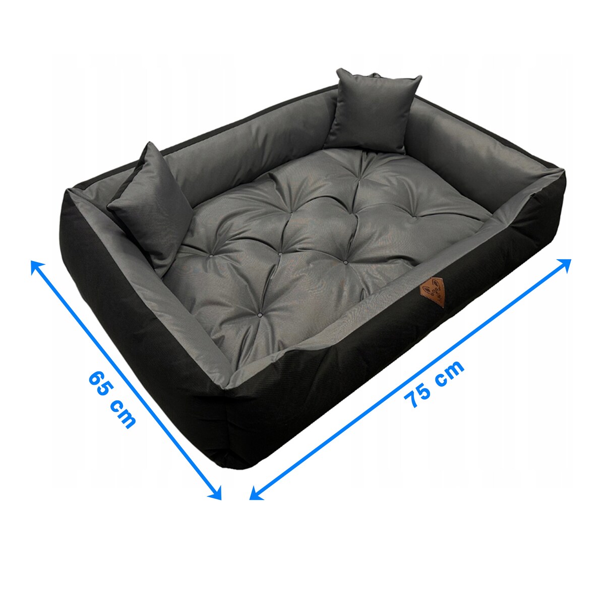 Legowisko Dla Psa Kanapa Posłanie 75X65 Cm Wodoodporne Poduszki Pikowane Szare