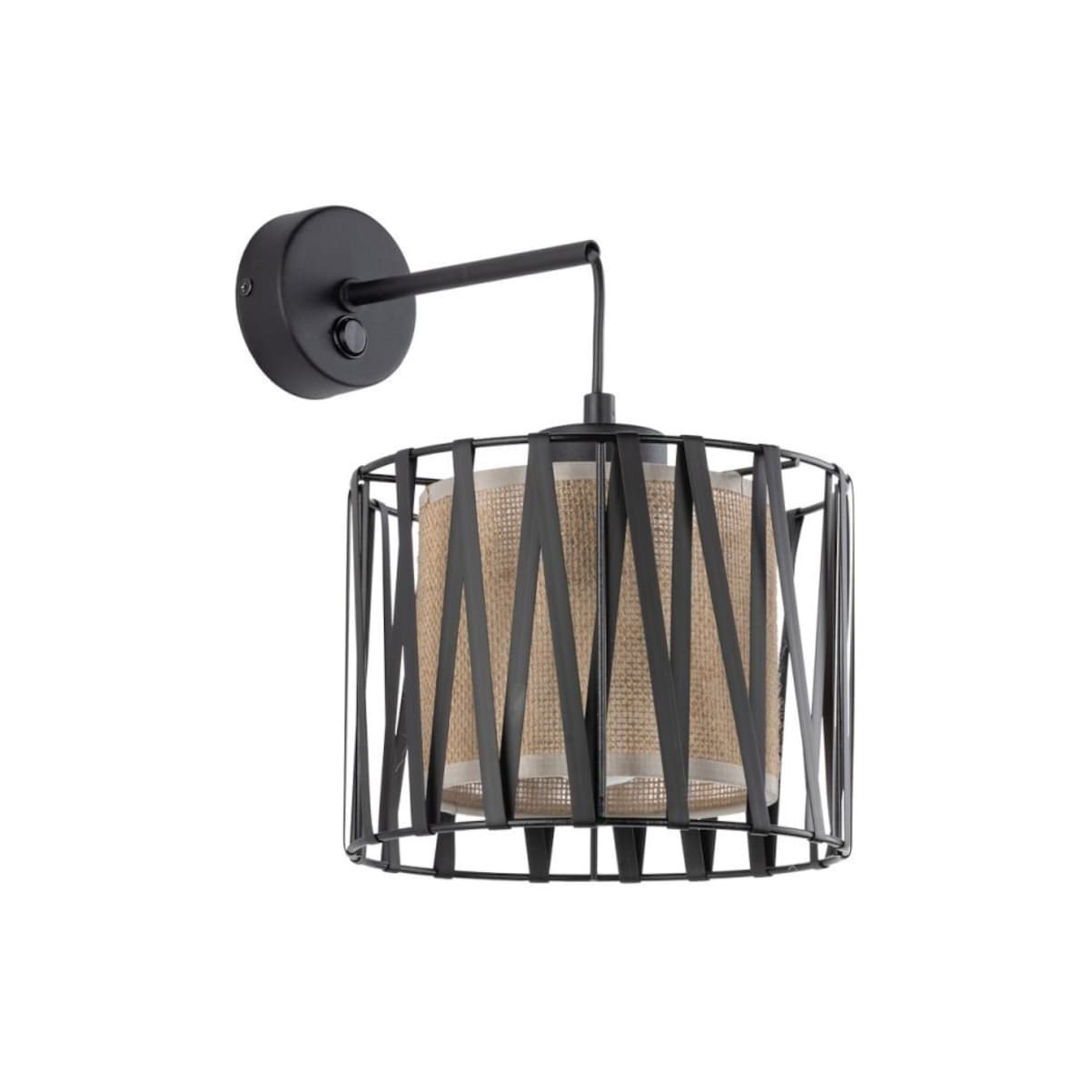 Kinkiet z włącznikiem TK Lighting HARMONY NATURE 5950 czarno-brązowy E27 do sypialni i salonu