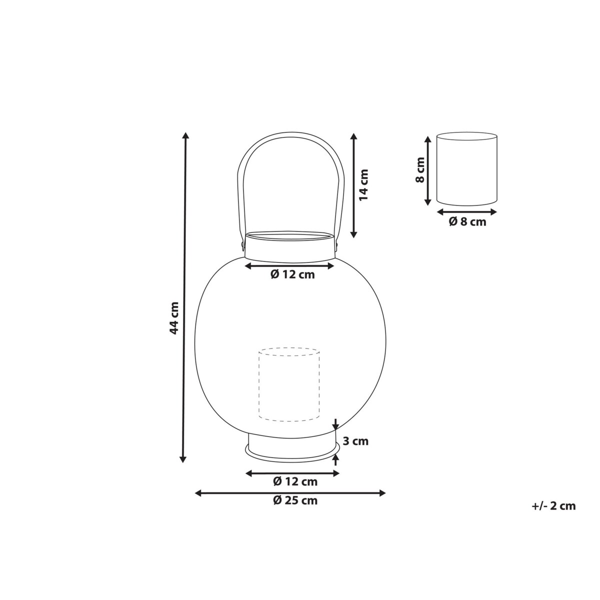 Lampion metalowy 30 cm złoty LANTAU