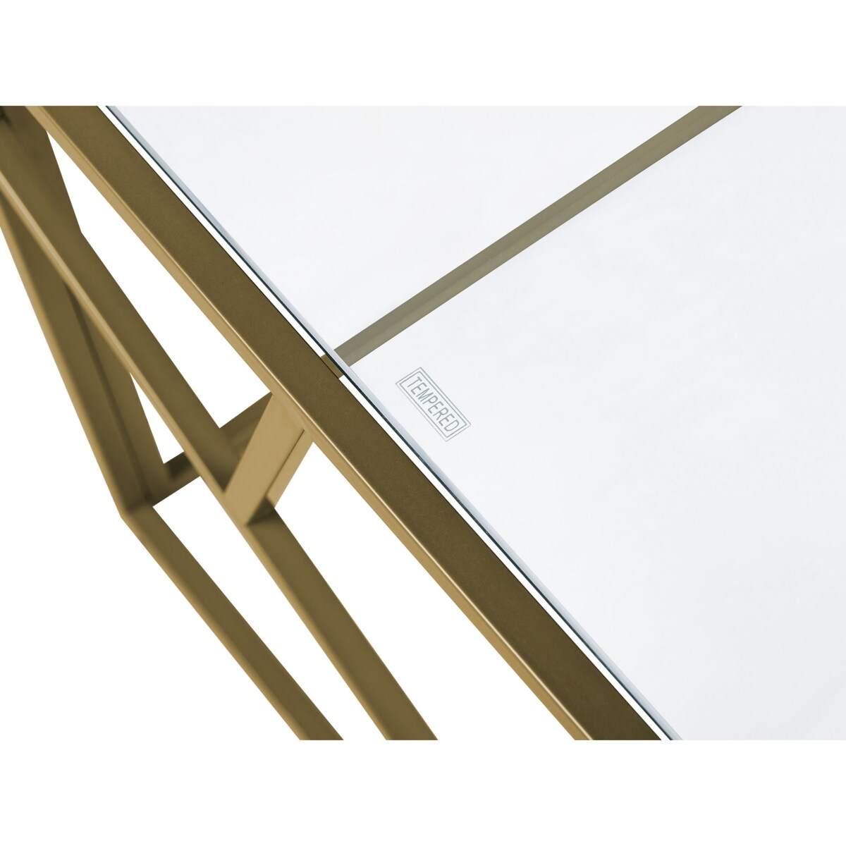 Stolik kawowy szklany złoty ORLAND