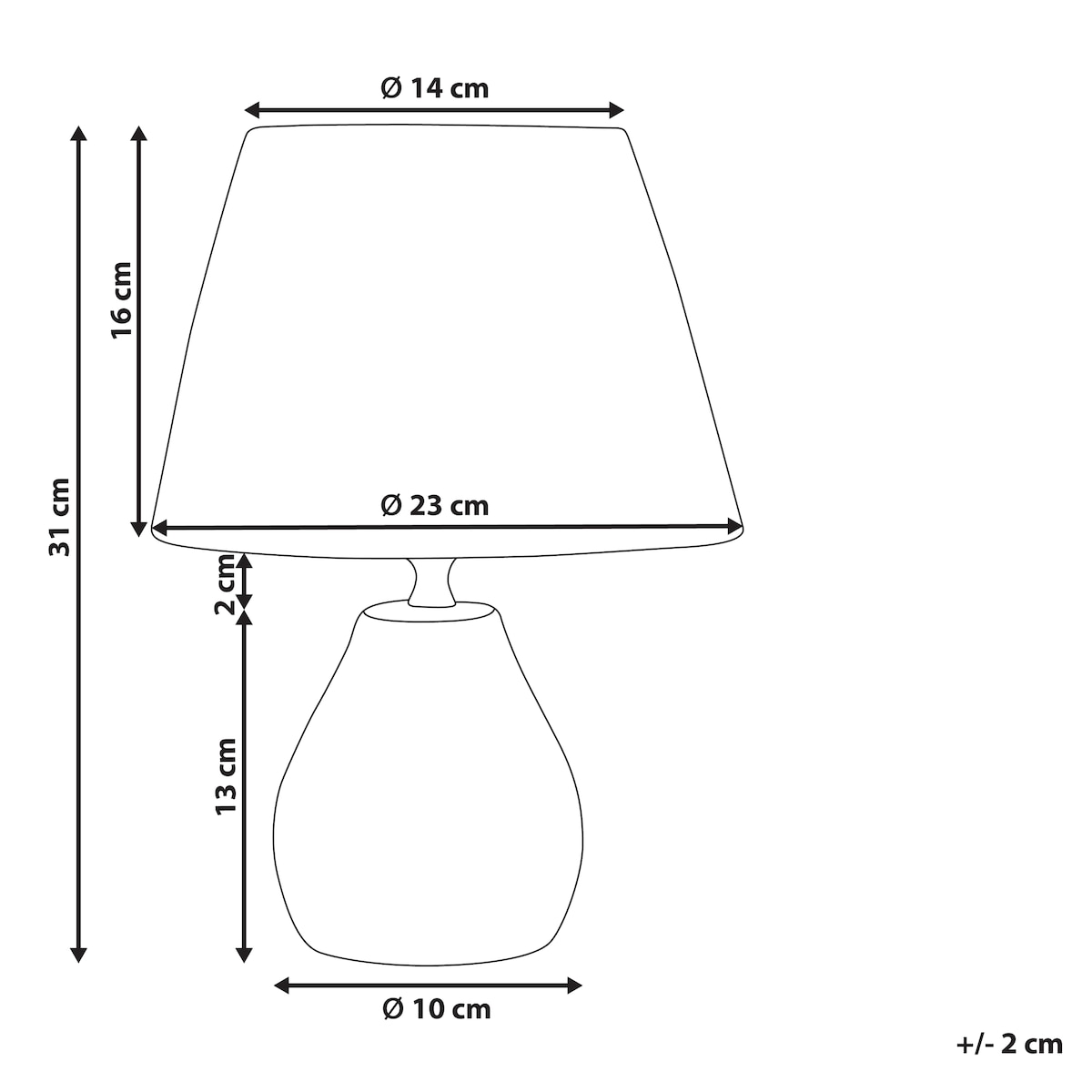 Zestaw 2 lamp stołowych ARWADITO Ceramika Złamana biel