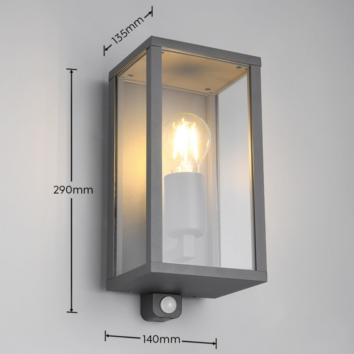 Elewacyjna lampa Garonne 201869142 Trio lampion z czujnikiem ruchu antracyt