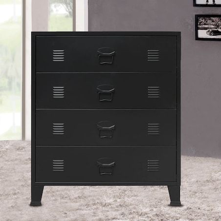 vidaXL Metalowa komoda w industrialnym stylu, 78 x 40 x 93 cm, czarna
