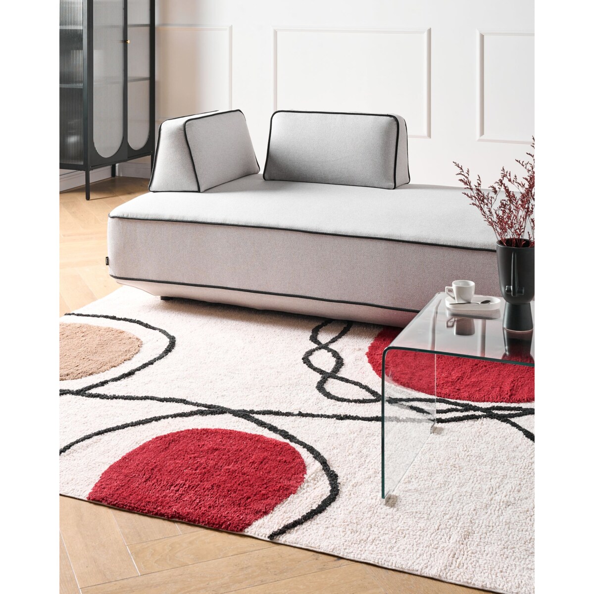 Dywan BOLAT Beżowy 160 x 230 cm Bawełna