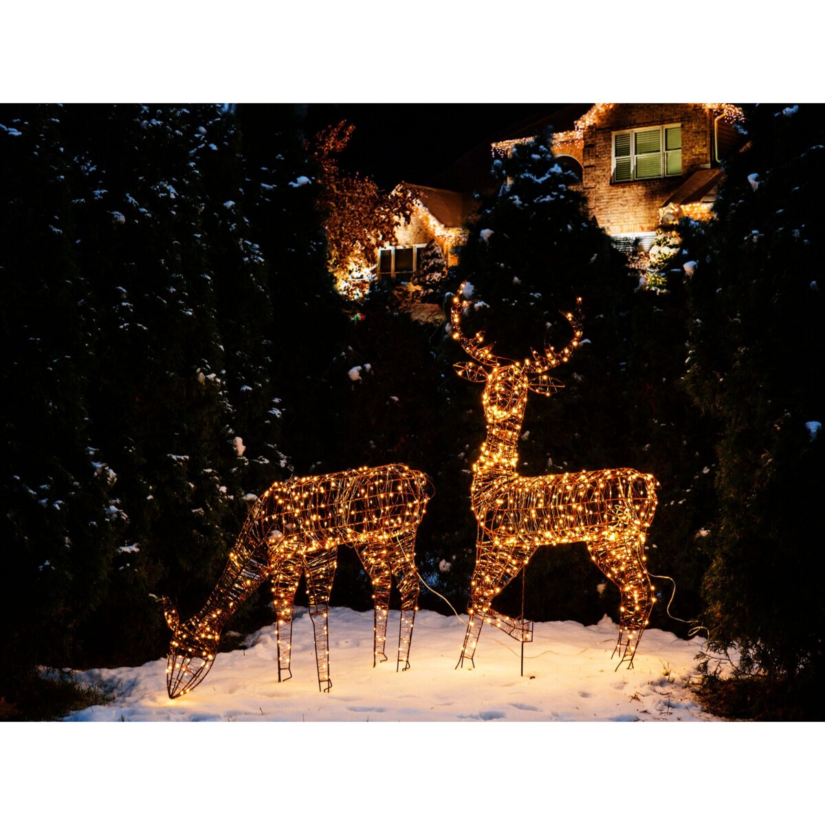 Dekoracja ogrodowa LED renifer 70 cm czarna NARUSKA