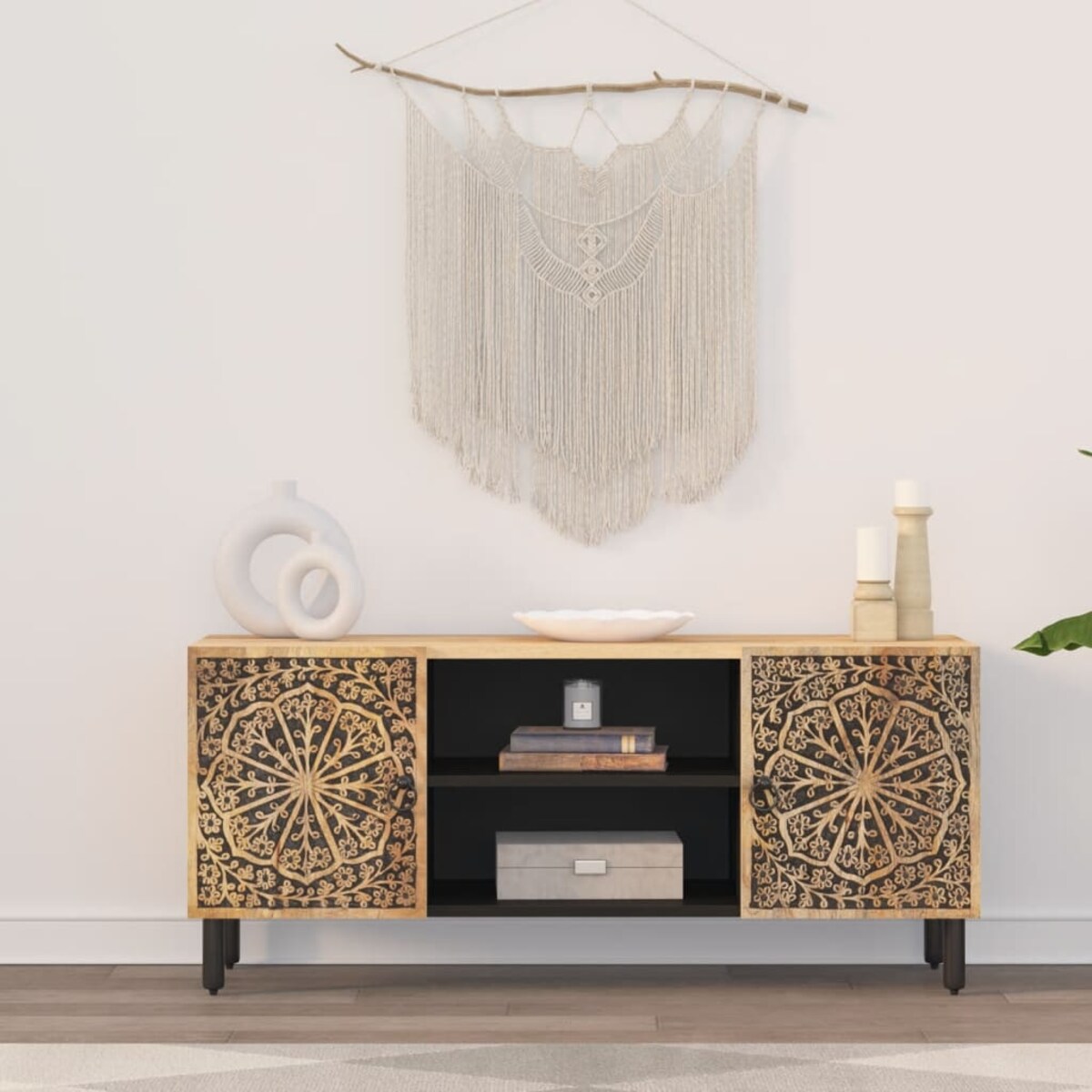 vidaXL Szafka pod telewizor, 105x33x46 cm, lite drewno mango