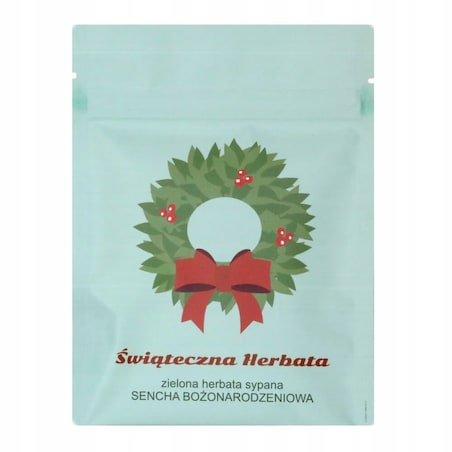 ŚWIĄTECZNA TOREBKA HERBATA ZIELONA LIŚCIASTA "BOŻONARODZENIOWA" - PREZENT UPOMINEK NA MIKOŁAJA ŚWIĘTA GWIAZDKĘ BOŻE NARODZENIE POD CHOINKĘ DLA KOBIETY FACETA