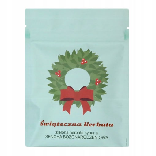 ŚWIĄTECZNA TOREBKA HERBATA ZIELONA LIŚCIASTA "BOŻONARODZENIOWA" - PREZENT UPOMINEK NA MIKOŁAJA ŚWIĘTA GWIAZDKĘ BOŻE NARODZENIE POD CHOINKĘ DLA KOBIETY FACETA