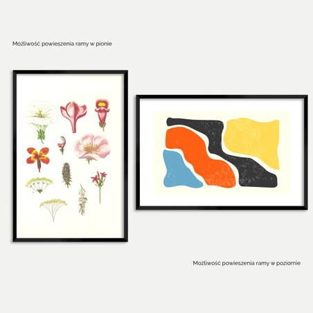 Ramka na zdjęcia 61x91,5 cm czarna rama MDF z plexi do powieszenia pion poziom klasyczna prostokątna ramka FRAMAI®