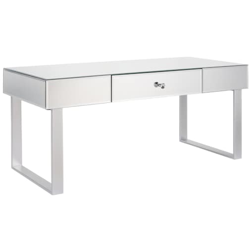 Stolik kawowy z szufladą lustrzany srebrny NESLE