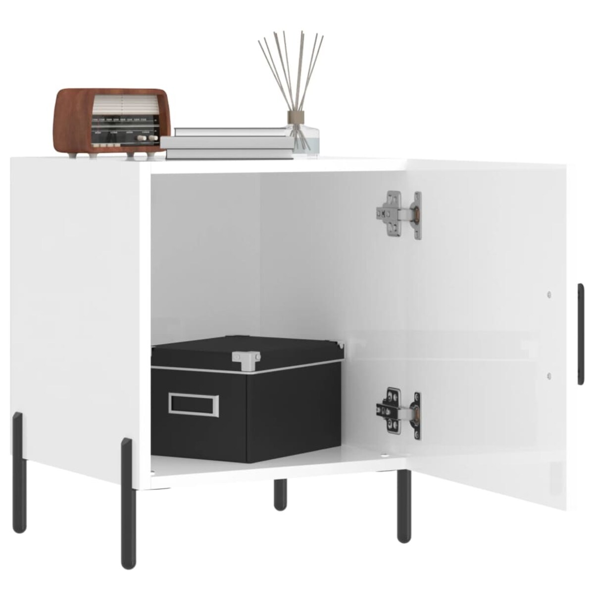 vidaXL Szafki nocne, 2 szt., białe z połyskiem, 40x40x50 cm