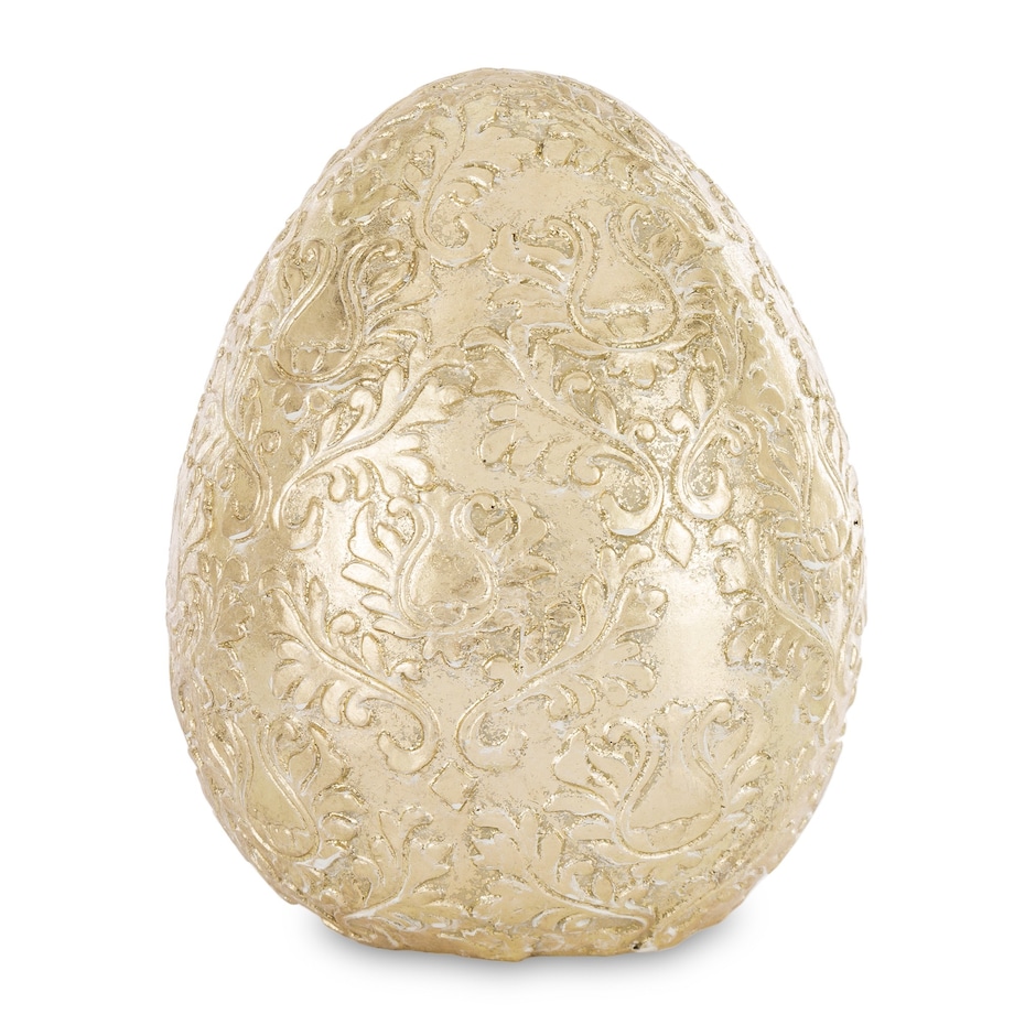 Dekoracja - złote jajko 18x14x14 cm SONA-2 z ornamentem