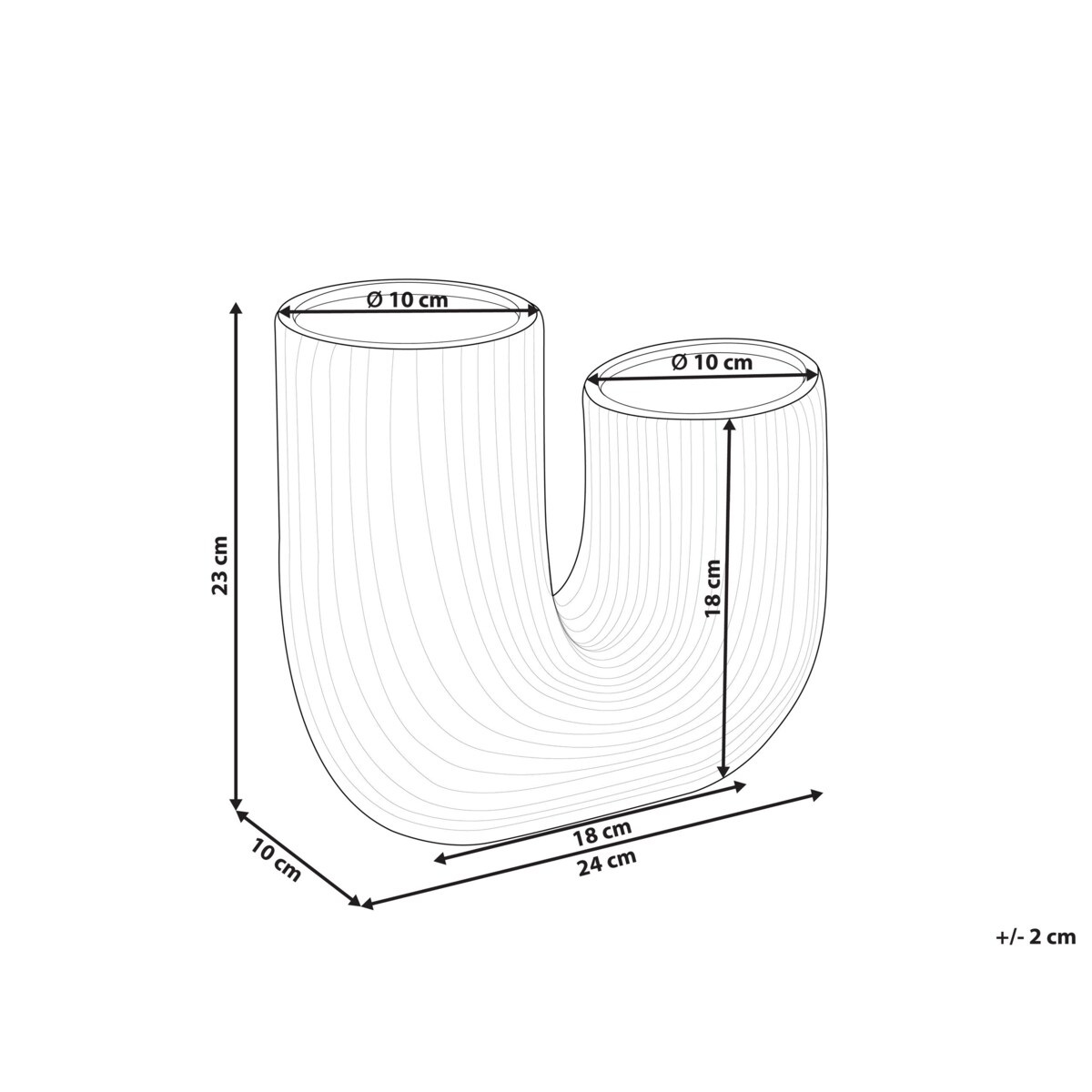 Wazon na kwiaty ceramiczny 23 cm biały MITILINI