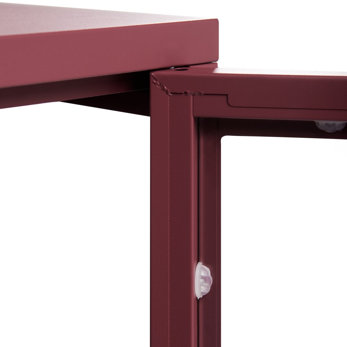 Szafka ze szklanymi drzwiami NEWPORT Metal 115 cm Bordowy