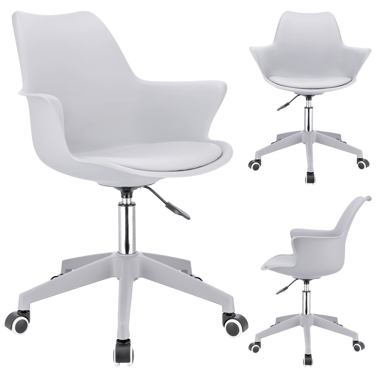 Krzesło obrotowe eleganckie INEZ szare