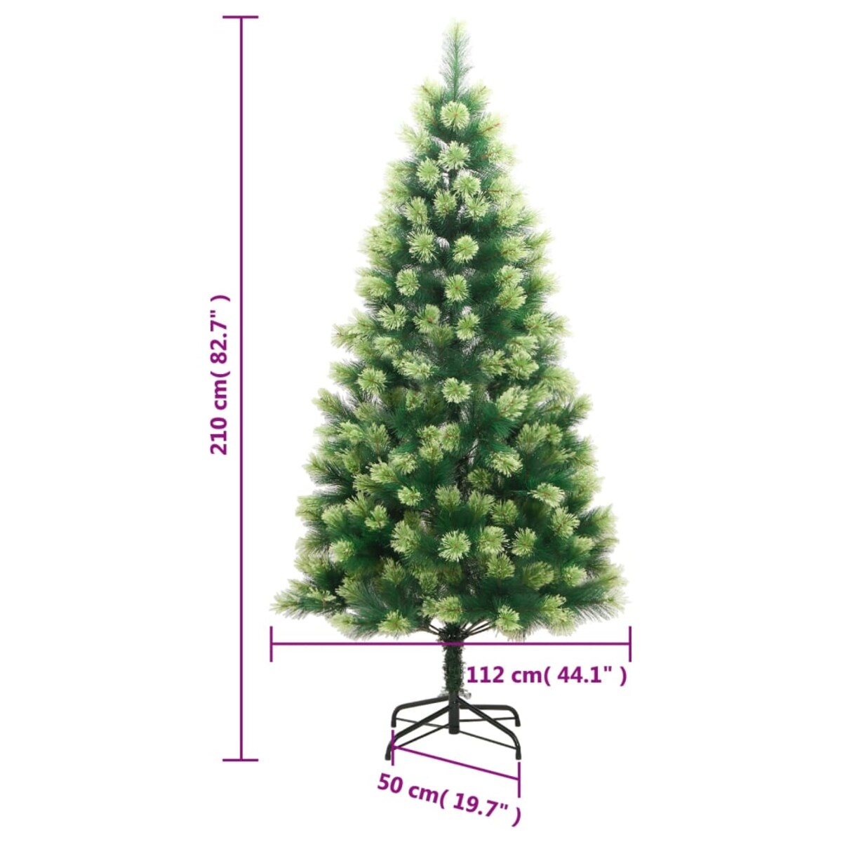 vidaXL Sztuczna choinka zawiasowa ze stojakiem, 210 cm