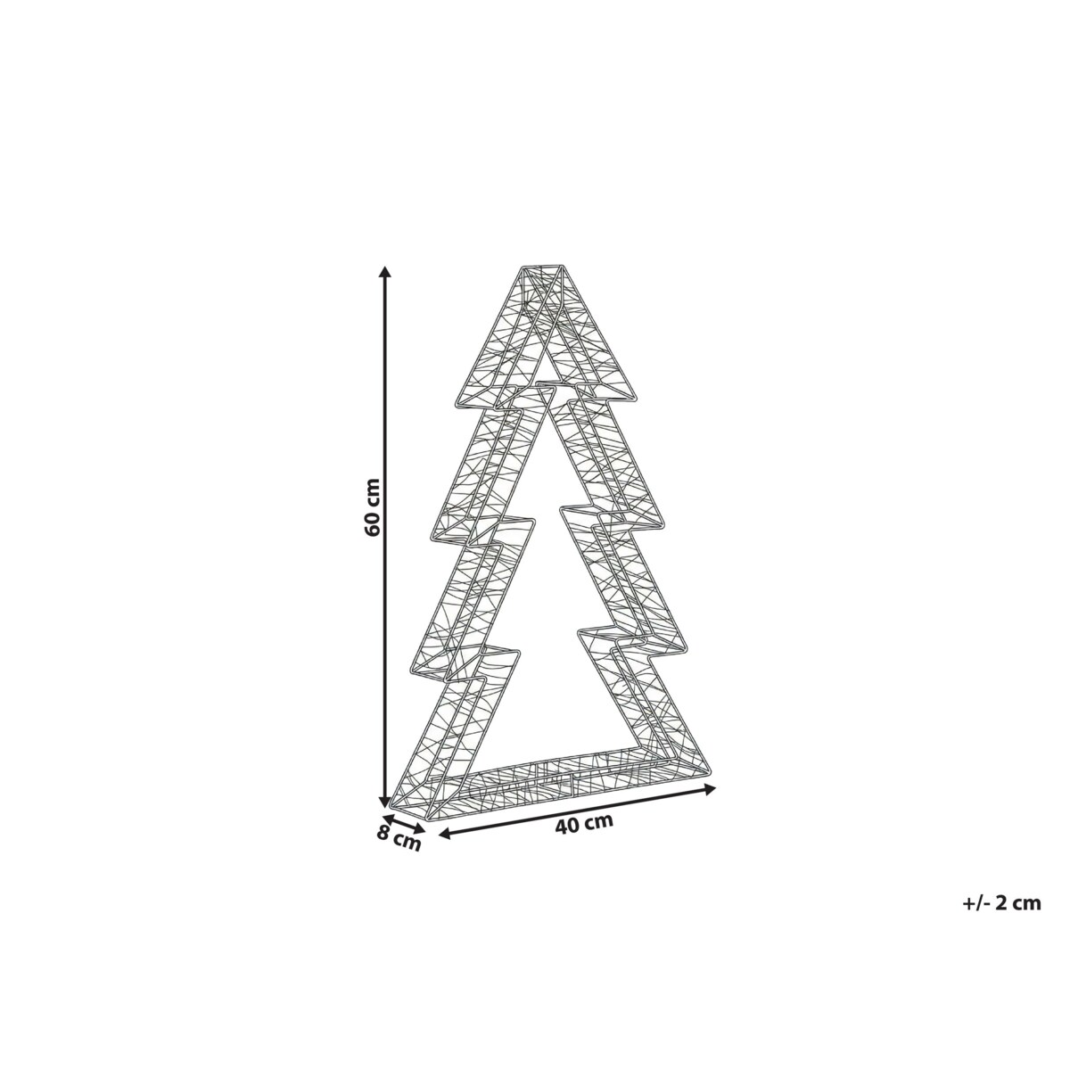 Dekoracja ogrodowa LED AKERAN Choinka 60 cm Srebrny