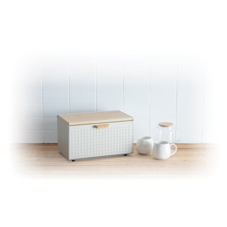 Chlebak metalowy 23,5x35,5x20,8 cm EXTRA beżowy