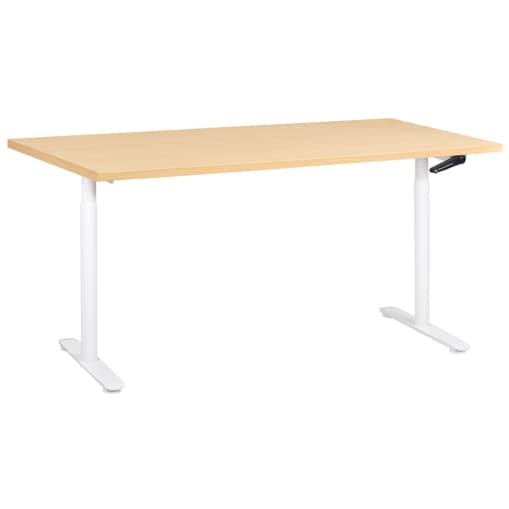 Biurko regulowane manualnie DESTINAS Jasny brąz/ biały 160 cm 72 cm