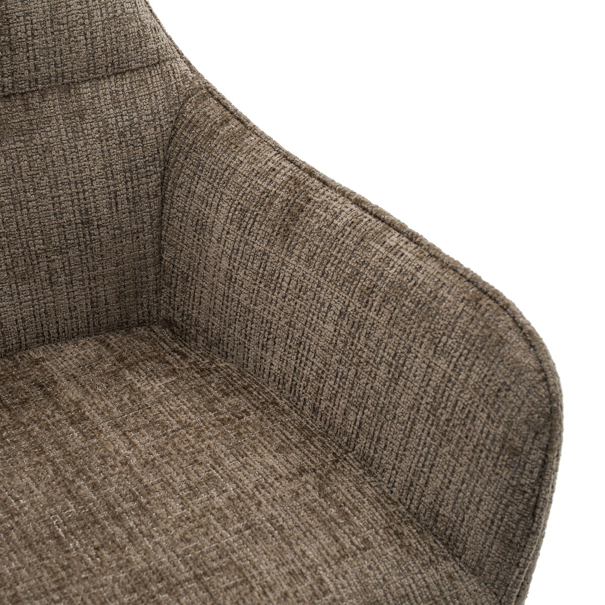 Krzesło tapicerowane obrotowe szenilowe do salonu QUATTRO brązowe