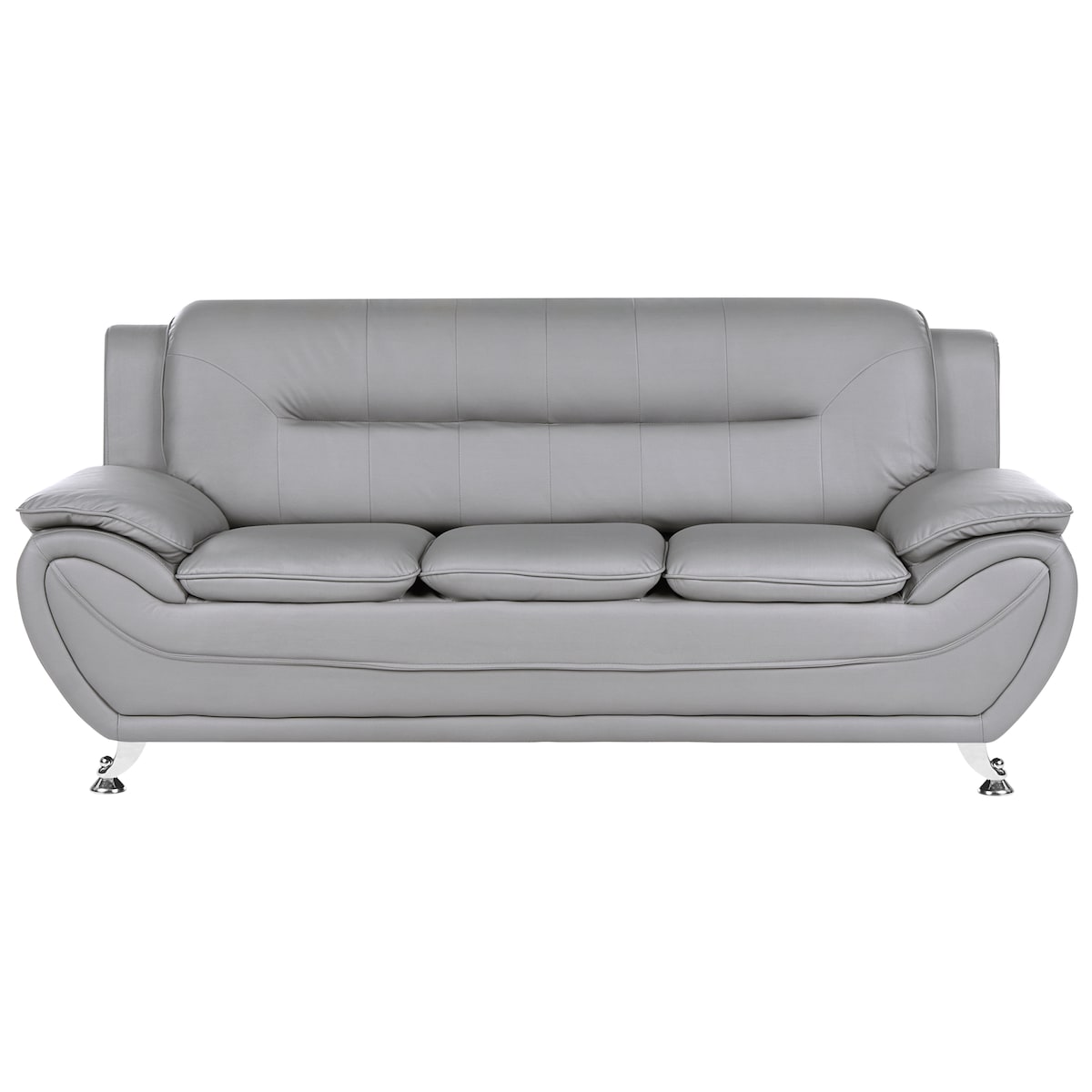 Sofa dla 3 osób LEIRA Ekoskóra Szary